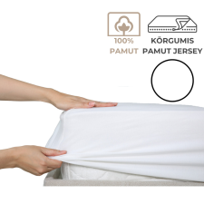 Kartaltex 180-200x200 pamut jersey körgumis lepedő - Fehér lakástextília