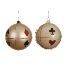  Kártya szimbólum mintás műanyag gömb gyöngy 8cm dekorációs kellék