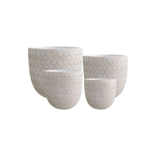  Kaspó HEVRA Komplet virágcserép fagyálló fiber clay bézs 44-24cm 4db kerti tárolás
