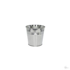  Kaspó kerek fém 18x14x16cm ezüst dekorációs kellék