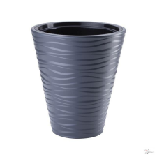  Kaspó SAHARA kerek álló ültetõ betéttel 35 mûanyag 34x39 cm antracit dekorációs kellék