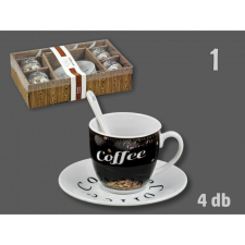  Kávéscsésze +kiskanál +kistányér 4+4+4 kávés 4féle 04300 ajándéktárgy