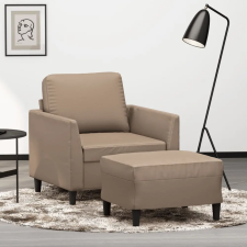  kávészínű műbőr kanapéfotel lábtartóval 60 cm bútor