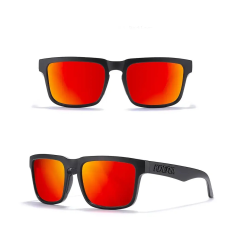 KDEAM polarizált napszemüveg UV400 női férfi uniszex fekete keret, piros lencse