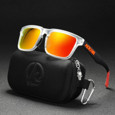 KDEAM polarizált napszemüveg UV400 uniszex fekete átlátszó narancs napszemüveg