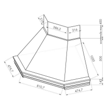 KDESIGN - Páraelszívó CLASSICA SAROK 105 T500 - Fehér páraelszívó