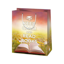 Keep Calm and Read Books felirattal ellátott nagy méretű ajándéktáska 27x14x33cm ajándéktasak
