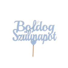  Kék Boldog szülinapot felirat tortadísz sziluett sütés és főzés
