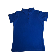  Kék galléros póló 128-134cm