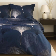  Kék ginko mintás egyszemélyes pamutszatén ágyneműhuzat 2 szettes csomag lakástextília