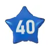  Kék Happy Birthday 40 Blue csillag fólia lufi 44 cm