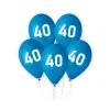  Kék Happy Birthday 40 Blue, léggömb, lufi 5 db-os 12 inch (30cm)