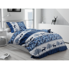  Kék karácsonyi rénszarvas mikroplüss ágyneműhuzat lakástextília