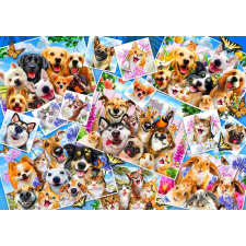 Kék Madár állatos szelfi kollázs 1000 darabos puzzle puzzle, kirakós
