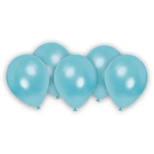 Kék Metallic Pastel Blue léggömb, lufi 8 db-os party kellék