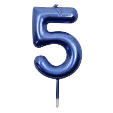  Kék színű számgyertya – 5 party kellék