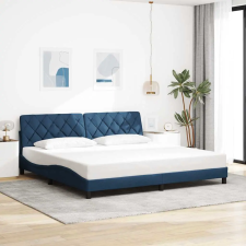  kék szövet ágykeret matrac nélkül 200 x 200 cm ágy és ágykellék