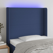  Kék szövet LED-es fejtámla 93x16x118/128 cm ágy és ágykellék