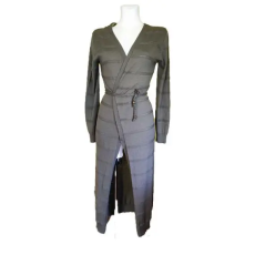  Keki színű kötött hosszú női ruha (méret: S)