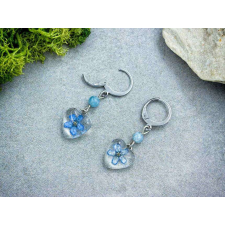  Kéknefelejcs műgyanta francia kapcsos acél fülbevaló fülbevaló