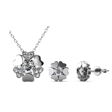 Kelly - Swarovski kristályos szett - fehér ékszer szett