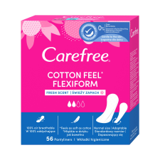 Kenvue Carefree Cotton Flexiform Intimbetétek üde illattal 56 db intim higiénia