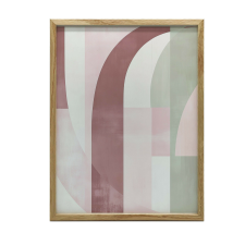 KÉP ELEGÁNS ABSZTRAKT RÓZSÁK, ZÖLD VÁSZON ARANY KERETEN 70x100 grafika, keretezett kép
