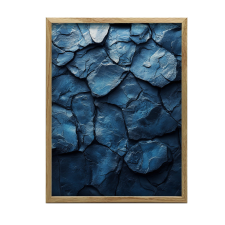  KÉP FALHOZ SÖTÉT KŐ TEXTÚRA SÖTÉTBARNA KERETTEL 50x70 CM grafika, keretezett kép
