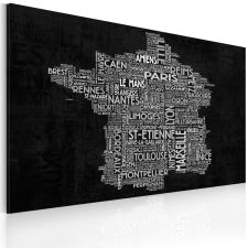 Kép - falitérkép - Text map of France on the blackboard 90x60 térkép