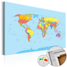  Kép parafán - Rainbow Geography [Cork Map] Parafa világtérkép - vászonkép 90x60 térkép