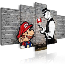  Kép - Super Mario Mushroom Cop (Banksy) 100x50 grafika, keretezett kép