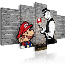 Kép - Super Mario Mushroom Cop (Banksy) 100x50 grafika, keretezett kép