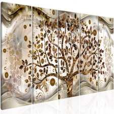  Kép - Tree and Waves (5 Parts) Brown 225x90 grafika, keretezett kép
