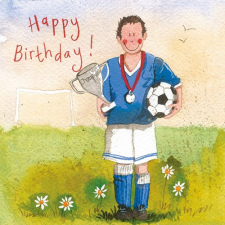 Képeslap Alex Clark borítékkal, 14x14 cm, Foci bajnok HBD képeslap