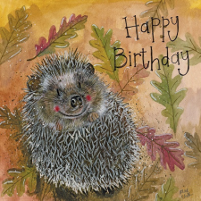 Képeslap Alex Clark borítékkal, 14x14 cm, süni HBD képeslap