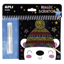 Képkarcoló füzet, APLI Kids "Magic Scratch", téli móka kreatív és készségfejlesztő