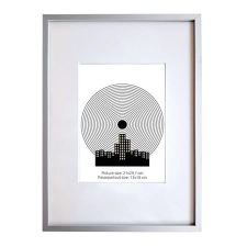 . Képkeret, 21x29,7 cm, aluminium keret, &quot;Fotoplus&quot;, ezüst fényképkeret
