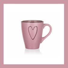  Kerámia bögre HEART 310ml, rózsaszín 60324988 bögrék, csészék