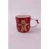  Kerámia karácsonyi bögre piros mézi 430ml