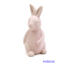  Kerámia matt nyuszi 9,5cm - Rózsaszín dekorációs kellék