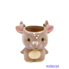  Kerámia szarvas figura kaspó - Barna dekorációs kellék