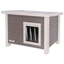  Kerbl Eco Cat House Eli Grey &amp; White Szigetelt Macskaház 57X45X43Cm (81636) szállítóbox, fekhely macskáknak