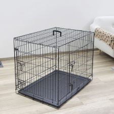 Kerbl fekete kutyaketrec 92 x 63 x 74 cm szállítóbox, fekhely kutyáknak