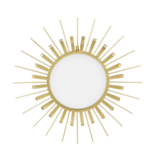  Kerek csiszolatlan fali tükör aranyszín fém napsugarak tarkította keretezéssel 70x70x2cm bútor