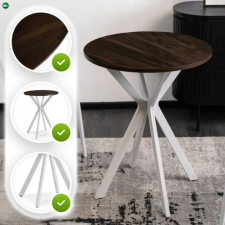  Kerek Étkezőasztal Dió/Fehér Színben. LAUREN 60 cm bútor