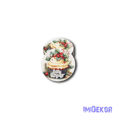  Kerek karácsonyi 5cm 5db/csomag - Muffin dekorációs kellék
