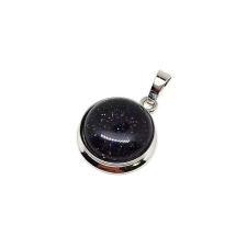 Kerek medál fém Goldstone kék 2cm medál