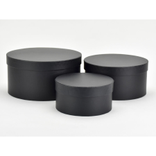  Kerek papírdoboz fekete 3db/szett dekorációs kellék