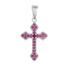  Kereszt Ezüst Medál Thai Rubinnal, PCY11000