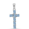  Kereszt Ezüst Nyaklánc Embu Megyei Aquamarinnal, Y61274